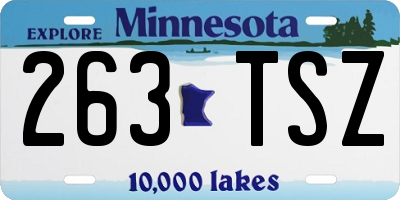 MN license plate 263TSZ