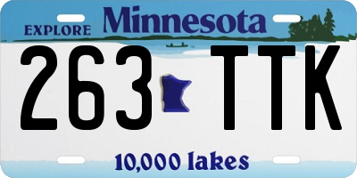 MN license plate 263TTK
