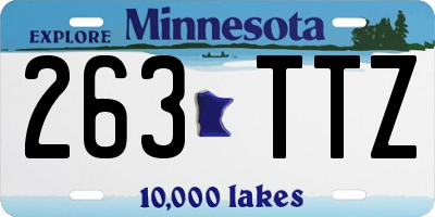 MN license plate 263TTZ