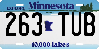 MN license plate 263TUB