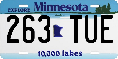 MN license plate 263TUE