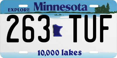 MN license plate 263TUF
