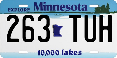 MN license plate 263TUH