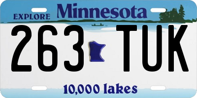 MN license plate 263TUK