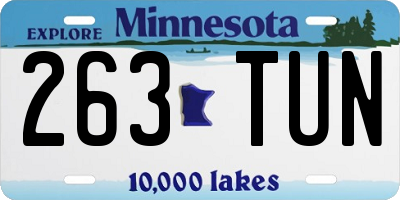 MN license plate 263TUN