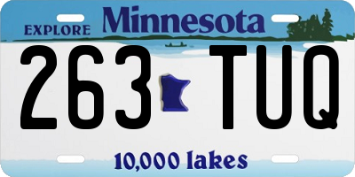 MN license plate 263TUQ