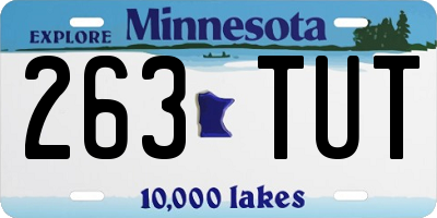 MN license plate 263TUT