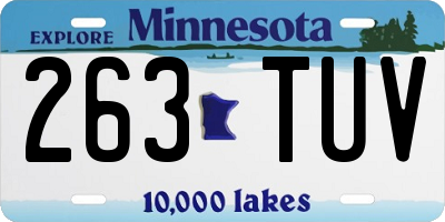 MN license plate 263TUV