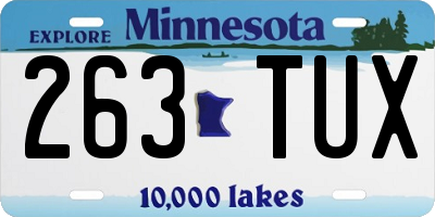 MN license plate 263TUX
