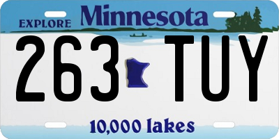 MN license plate 263TUY