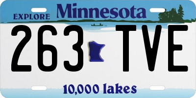 MN license plate 263TVE