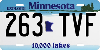 MN license plate 263TVF