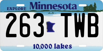 MN license plate 263TWB