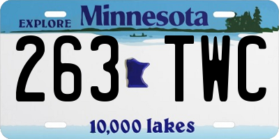 MN license plate 263TWC