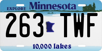 MN license plate 263TWF