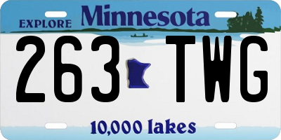 MN license plate 263TWG