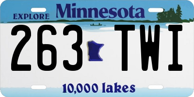MN license plate 263TWI