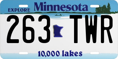 MN license plate 263TWR
