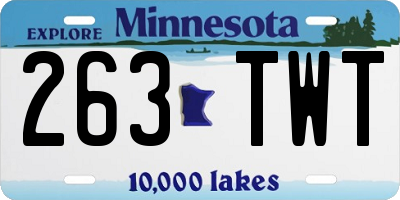 MN license plate 263TWT