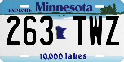 MN license plate 263TWZ