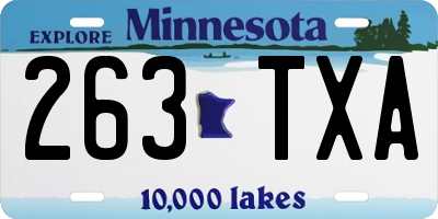 MN license plate 263TXA