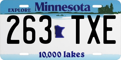 MN license plate 263TXE
