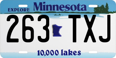 MN license plate 263TXJ