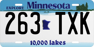 MN license plate 263TXK