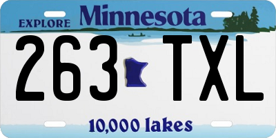 MN license plate 263TXL