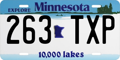 MN license plate 263TXP