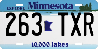 MN license plate 263TXR