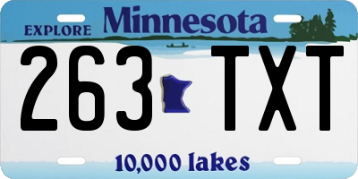 MN license plate 263TXT