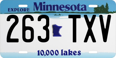 MN license plate 263TXV