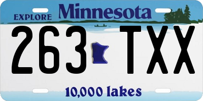 MN license plate 263TXX