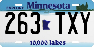 MN license plate 263TXY