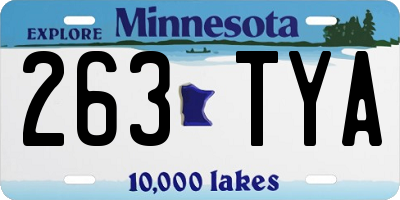 MN license plate 263TYA