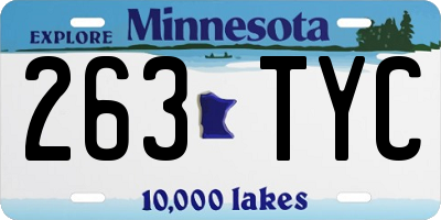MN license plate 263TYC