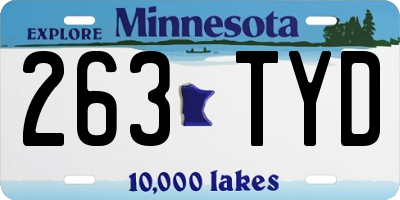 MN license plate 263TYD