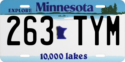 MN license plate 263TYM