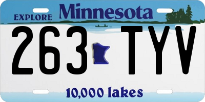 MN license plate 263TYV