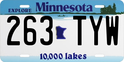 MN license plate 263TYW