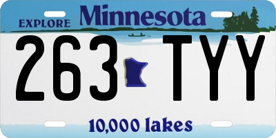 MN license plate 263TYY