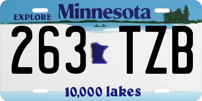 MN license plate 263TZB