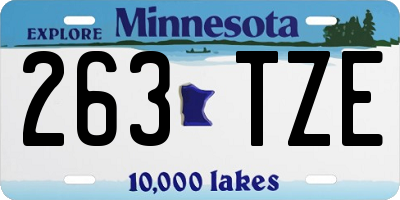 MN license plate 263TZE