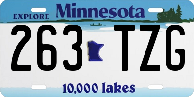 MN license plate 263TZG