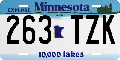 MN license plate 263TZK