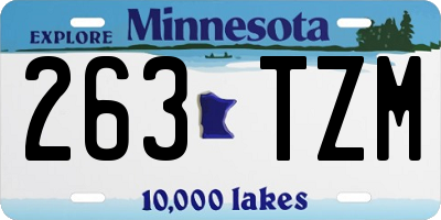 MN license plate 263TZM