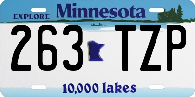 MN license plate 263TZP