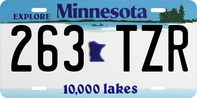 MN license plate 263TZR