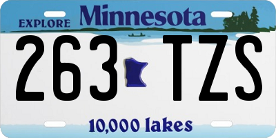 MN license plate 263TZS